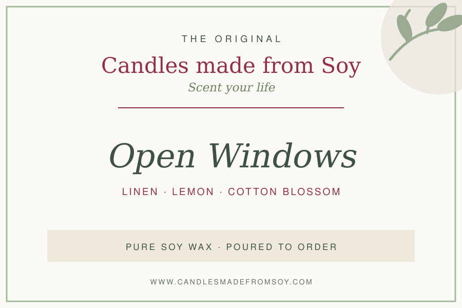 Open Windows candle label