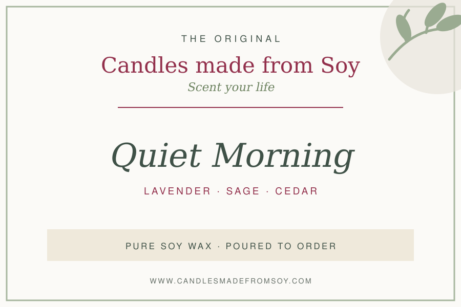 Quiet Morning candle label