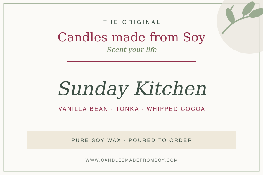 Sunday Kitchen candle label
